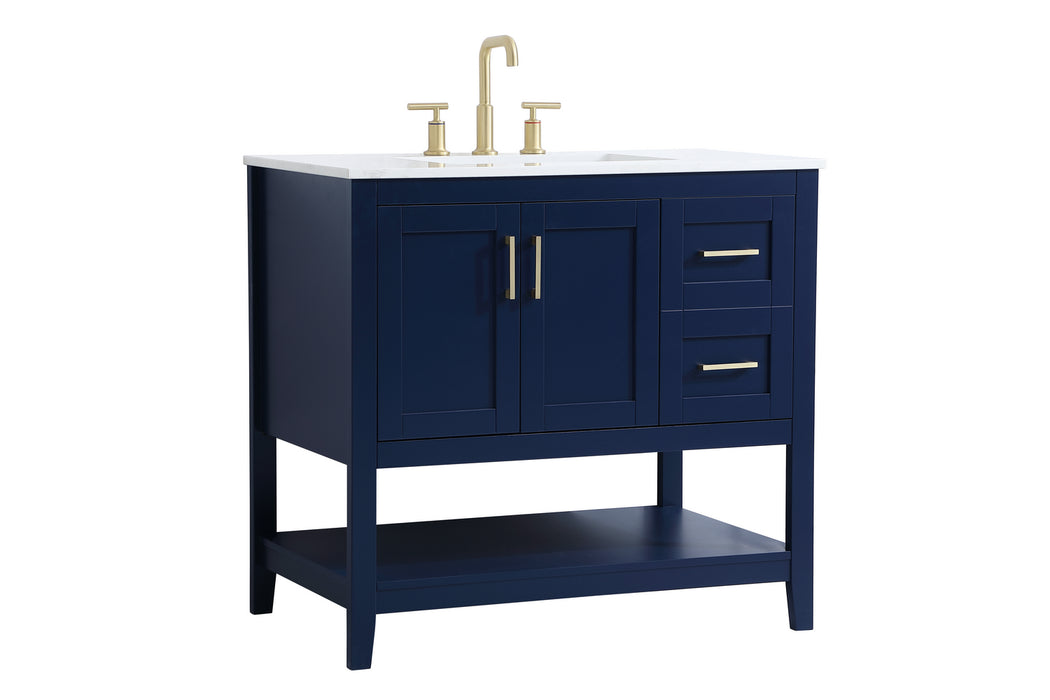 Elegant Lighting VF16036BL Single Bathroom Vanity, Blue