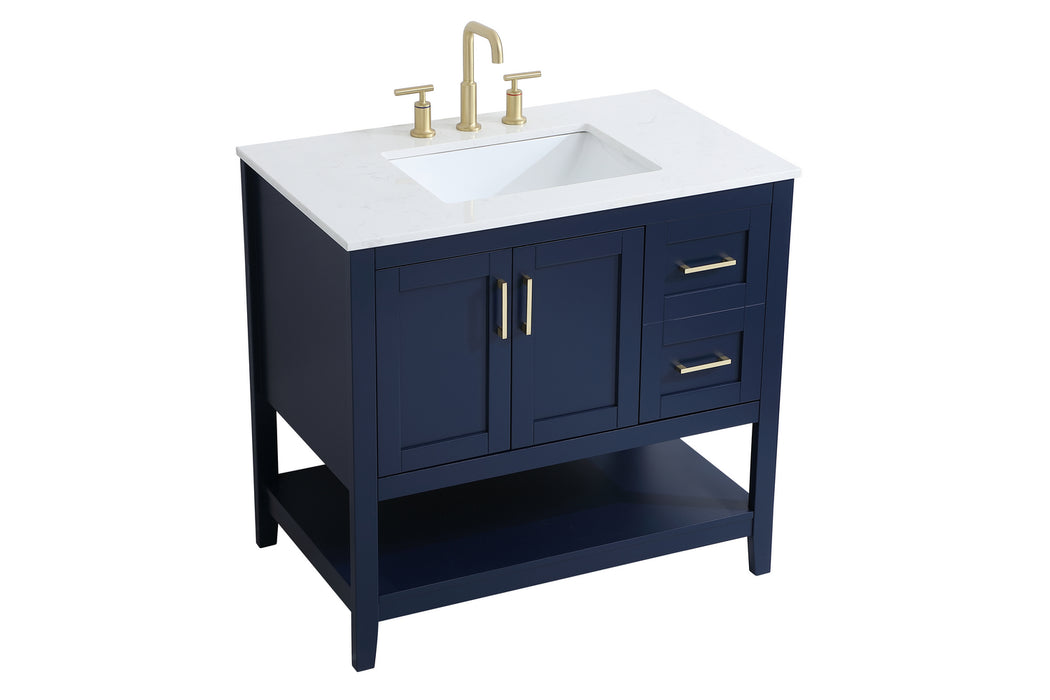 Elegant Lighting VF16036BL Single Bathroom Vanity, Blue
