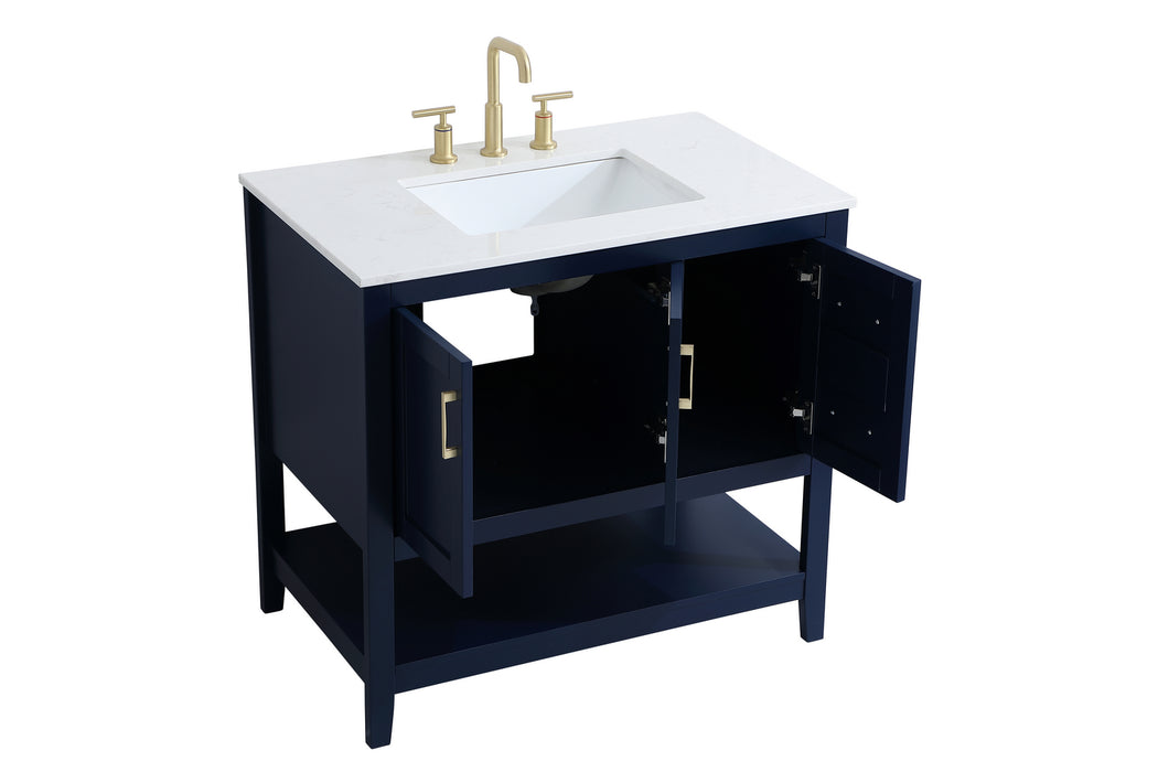 Elegant Lighting VF16036BL Single Bathroom Vanity, Blue