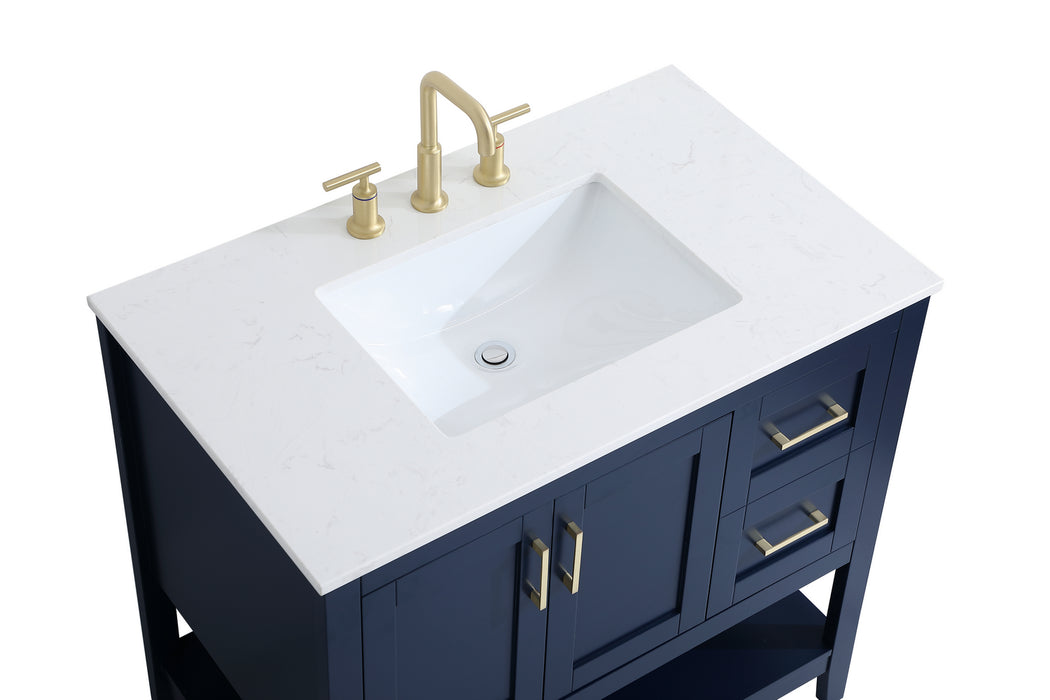 Elegant Lighting VF16036BL Single Bathroom Vanity, Blue