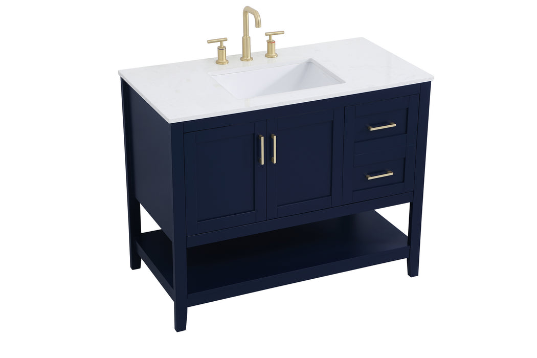 Elegant Lighting VF16042BL Single Bathroom Vanity, Blue