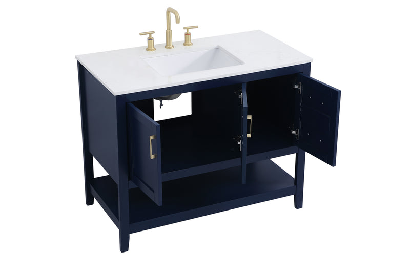 Elegant Lighting VF16042BL Single Bathroom Vanity, Blue