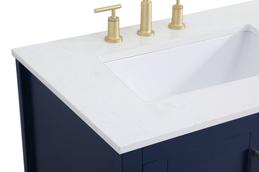 Elegant Lighting VF16042BL Single Bathroom Vanity, Blue