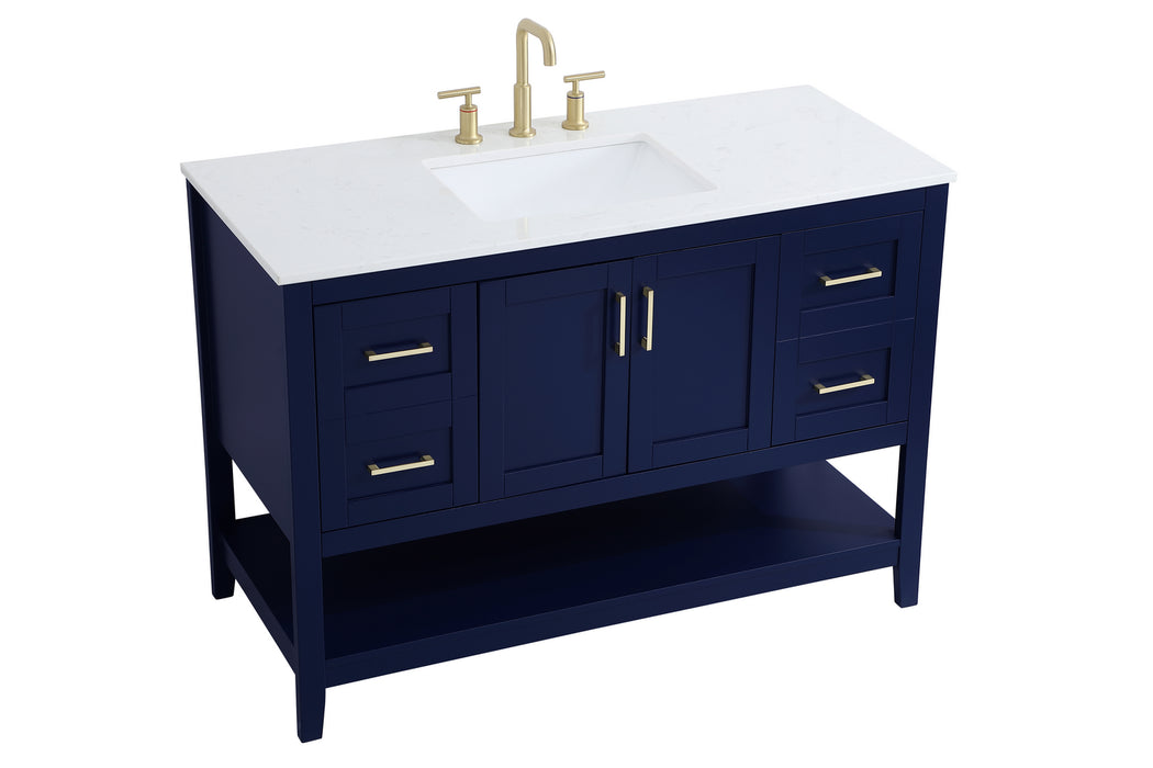Elegant Lighting VF16048BL Single Bathroom Vanity, Blue