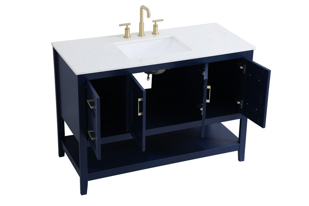 Elegant Lighting VF16048BL Single Bathroom Vanity, Blue