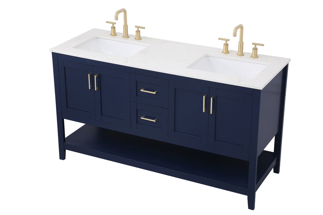 Elegant Lighting VF16060DBL Double Bathroom Vanity, Blue