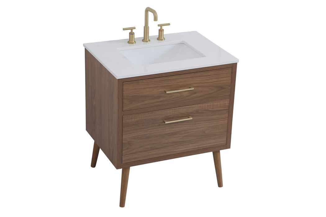 Elegant Lighting VF41030WB Bathroom Vanity Set, Walnut Brown