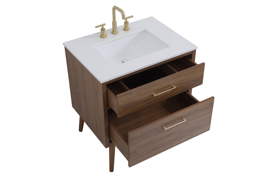 Elegant Lighting VF41030WB Bathroom Vanity Set, Walnut Brown