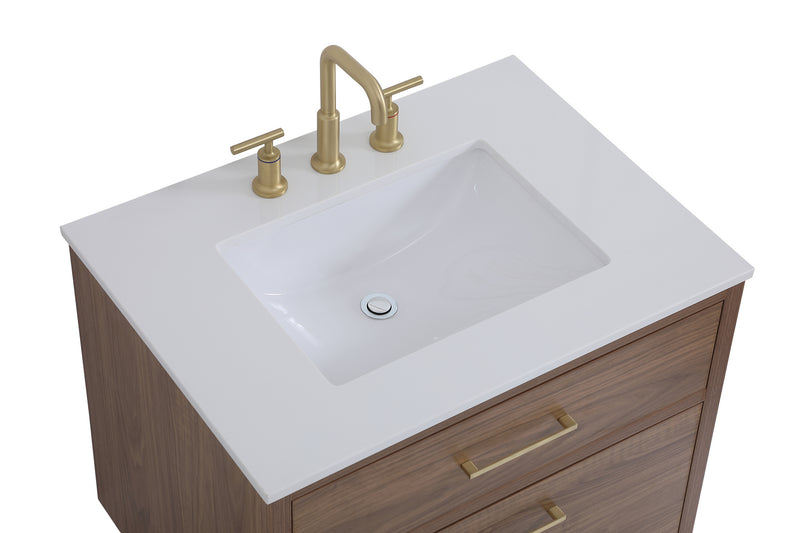Elegant Lighting VF41030WB Bathroom Vanity Set, Walnut Brown