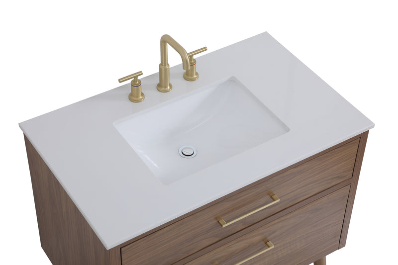 Elegant Lighting VF41036WB Bathroom Vanity Set, Walnut Brown