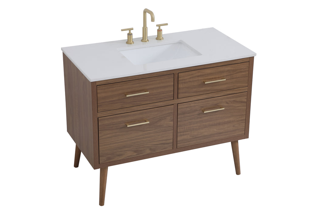 Elegant Lighting VF41042WB Bathroom Vanity Set, Walnut Brown