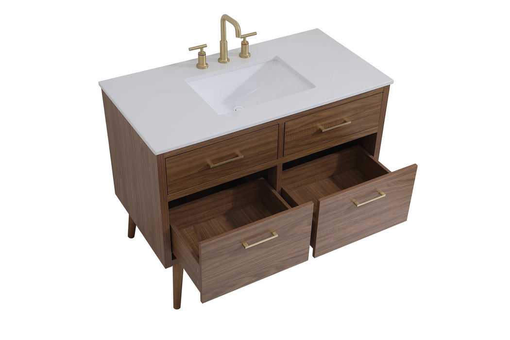 Elegant Lighting VF41042WB Bathroom Vanity Set, Walnut Brown