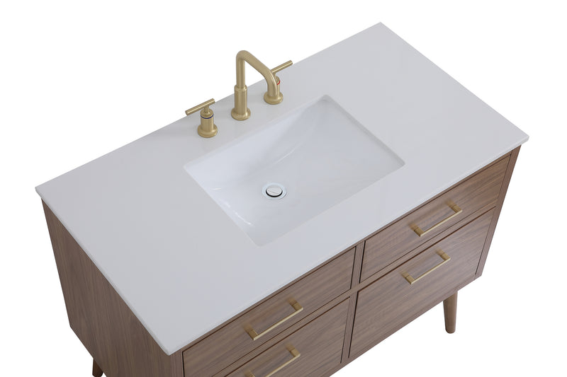 Elegant Lighting VF41042WB Bathroom Vanity Set, Walnut Brown