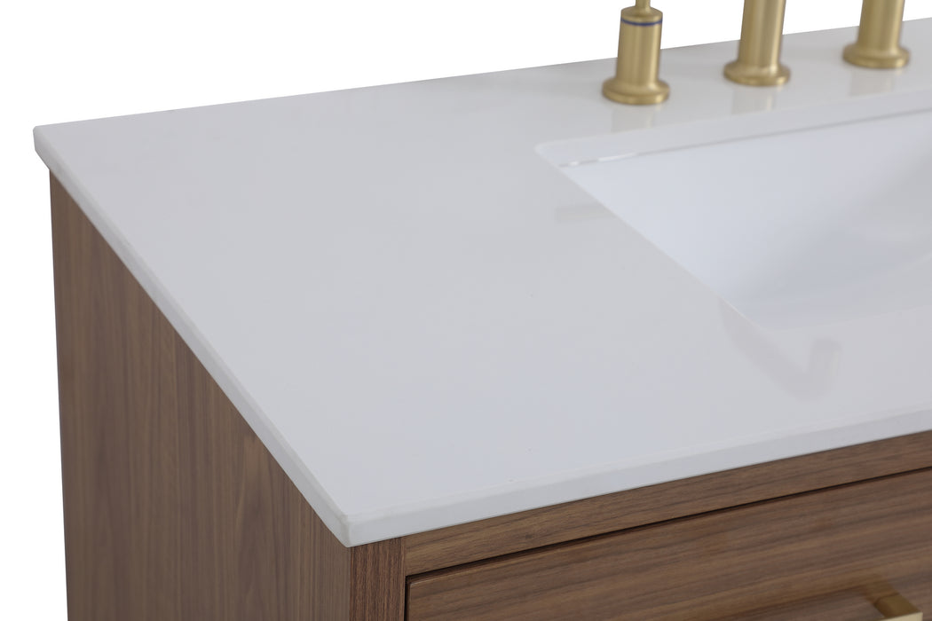 Elegant Lighting VF41042WB Bathroom Vanity Set, Walnut Brown