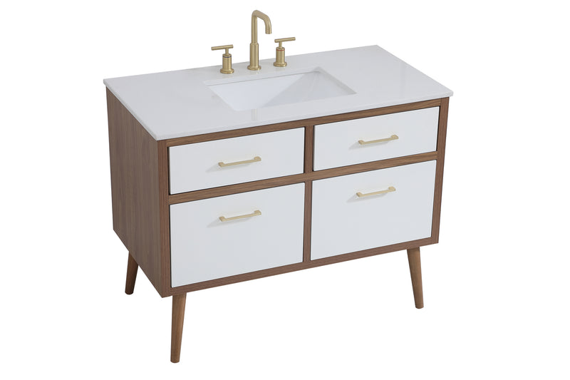 Elegant Lighting VF41042WH Bathroom Vanity Set, White