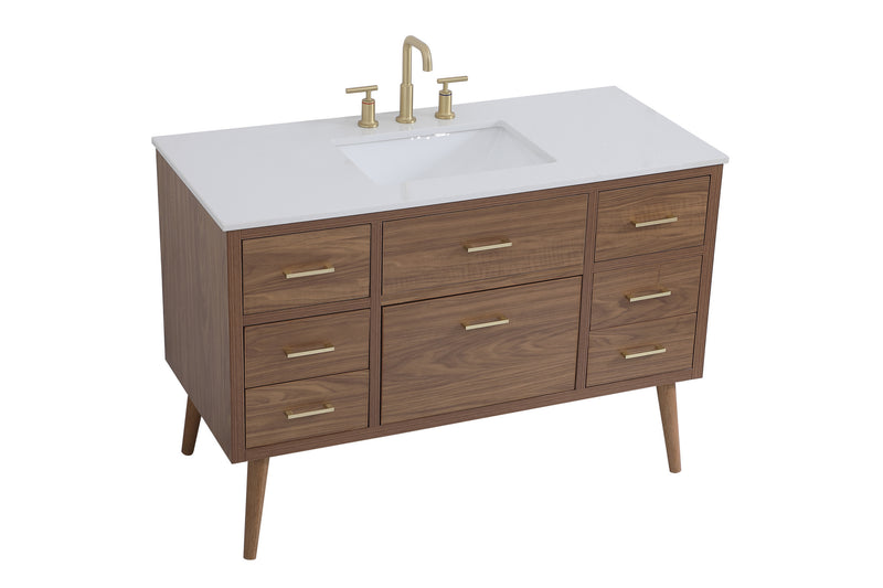Elegant Lighting VF41048WB Bathroom Vanity Set, Walnut Brown