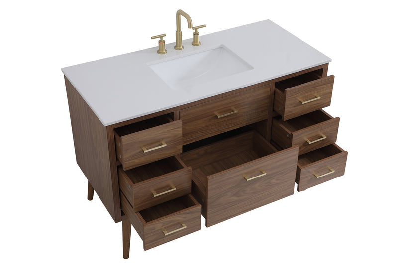 Elegant Lighting VF41048WB Bathroom Vanity Set, Walnut Brown