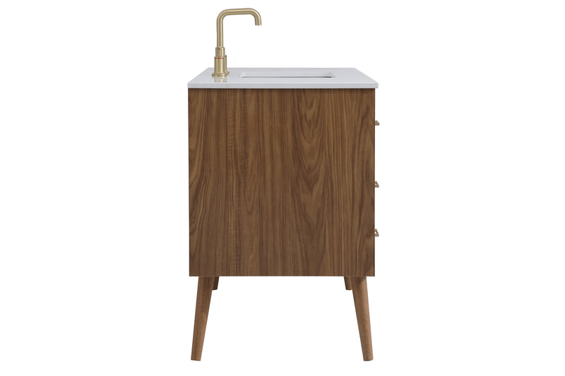 Elegant Lighting VF41048WB Bathroom Vanity Set, Walnut Brown