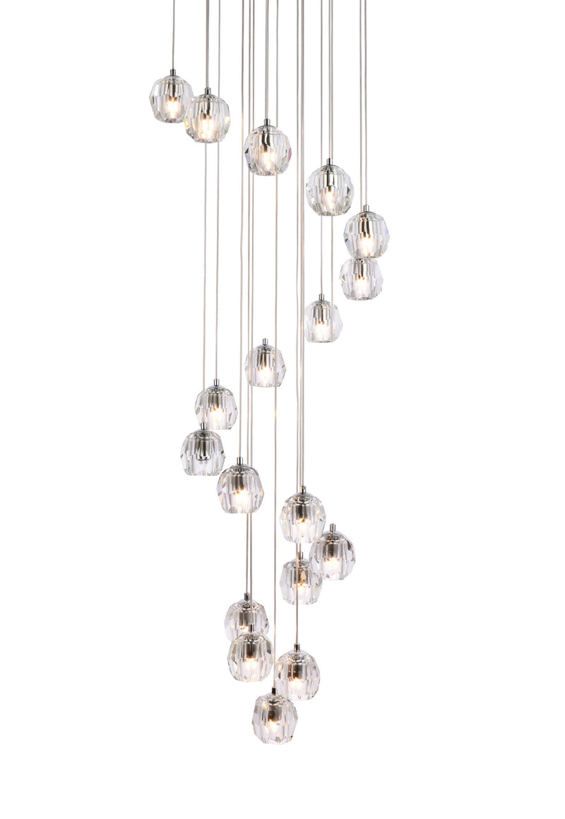 Elegant Lighting 3505D20C LED Pendant, Chrome