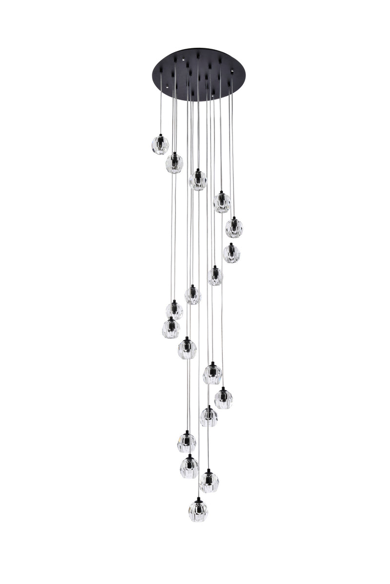 Elegant Lighting 3505D20BK LED Pendant, Black