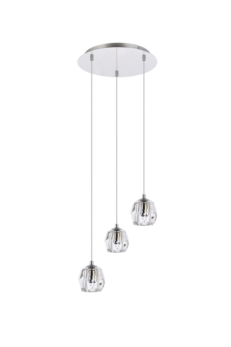 Elegant Lighting 3505D12C LED Pendant, Chrome