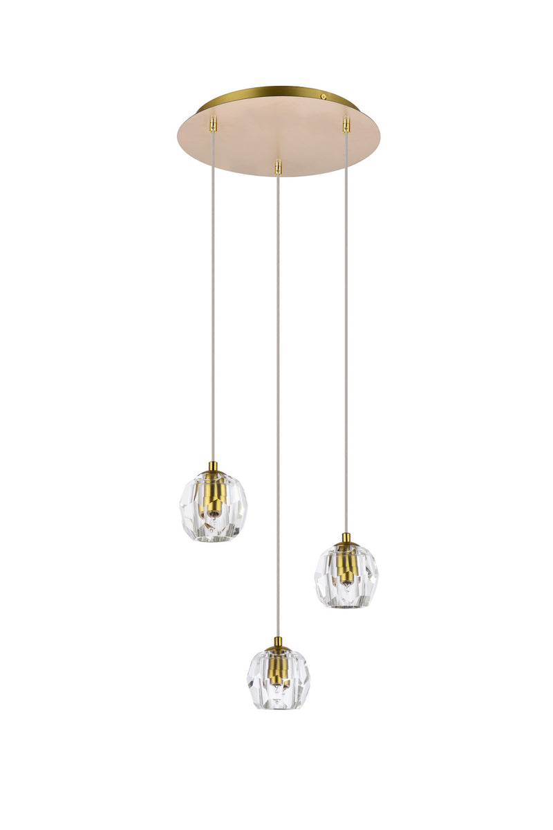 Elegant Lighting 3505D12G LED Pendant, Gold
