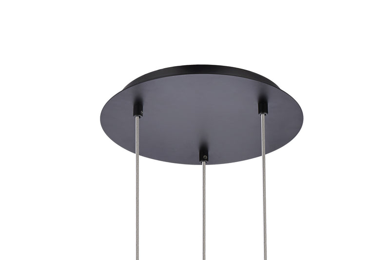 Elegant Lighting 3505D12BK LED Pendant, Black