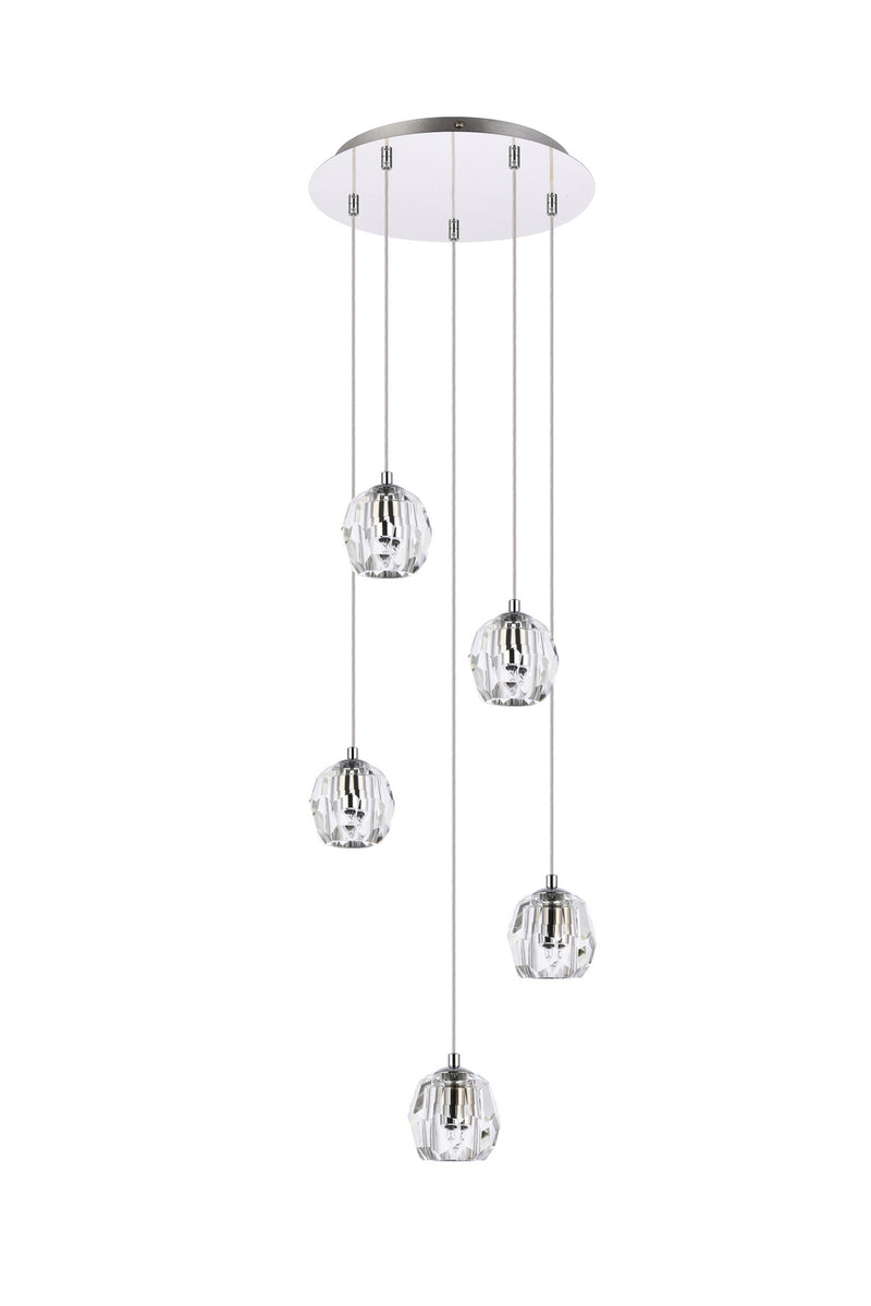 Elegant Lighting 3505G12C LED Pendant, Chrome