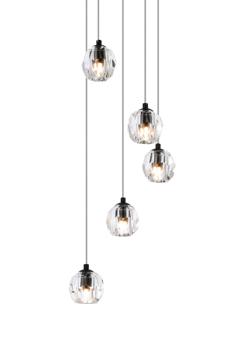 Elegant Lighting 3505G12BK LED Pendant, Black