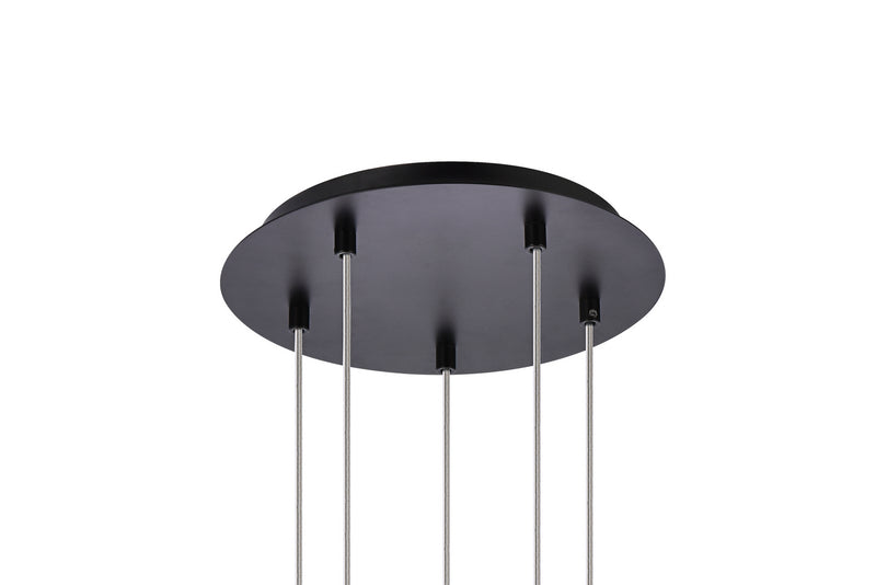 Elegant Lighting 3505G12BK LED Pendant, Black