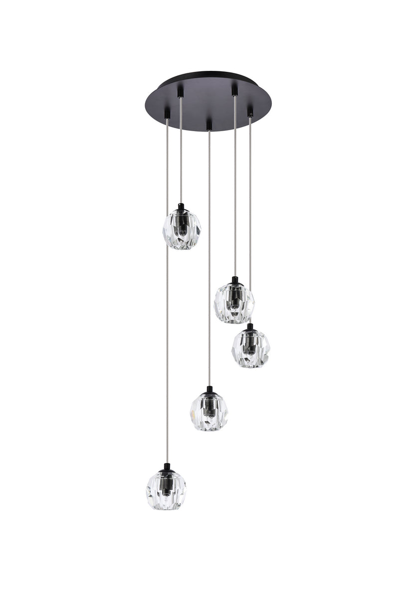 Elegant Lighting 3505G12BK LED Pendant, Black