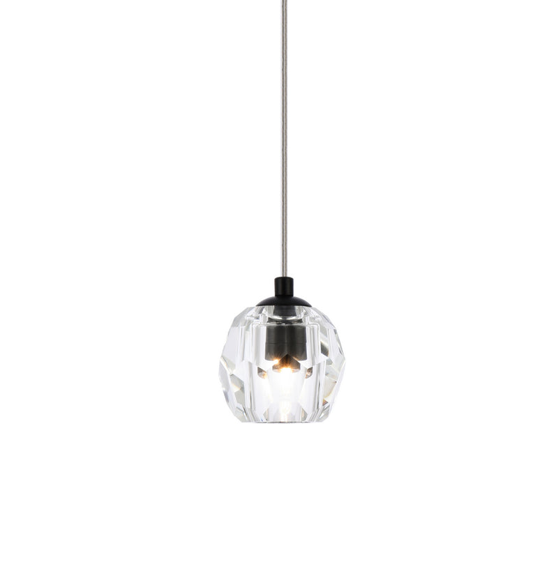 Elegant Lighting 3505D6BK LED Pendant, Black