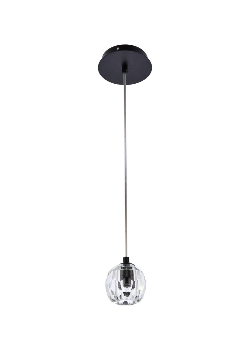 Elegant Lighting 3505D6BK LED Pendant, Black