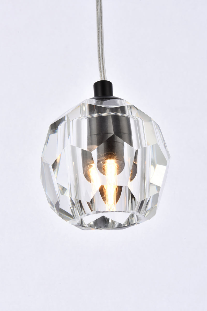Elegant Lighting 3505D6BK LED Pendant, Black