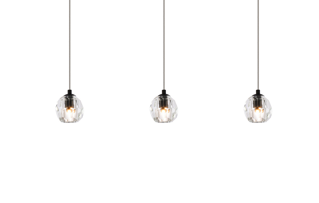 Elegant Lighting 3505D28BK LED Pendant, Black