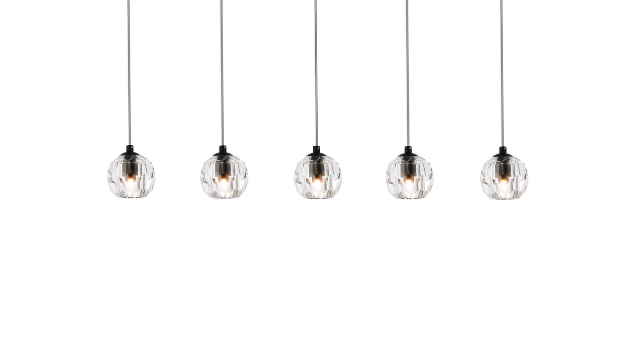 Elegant Lighting 3505D32BK LED Pendant, Black