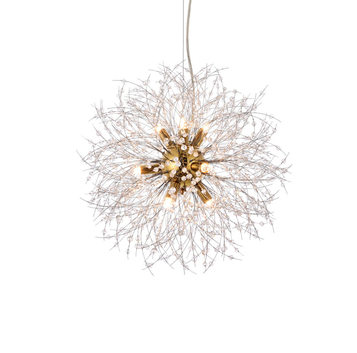 Elegant Lighting 3507D18G Nine Light Pendant, Gold