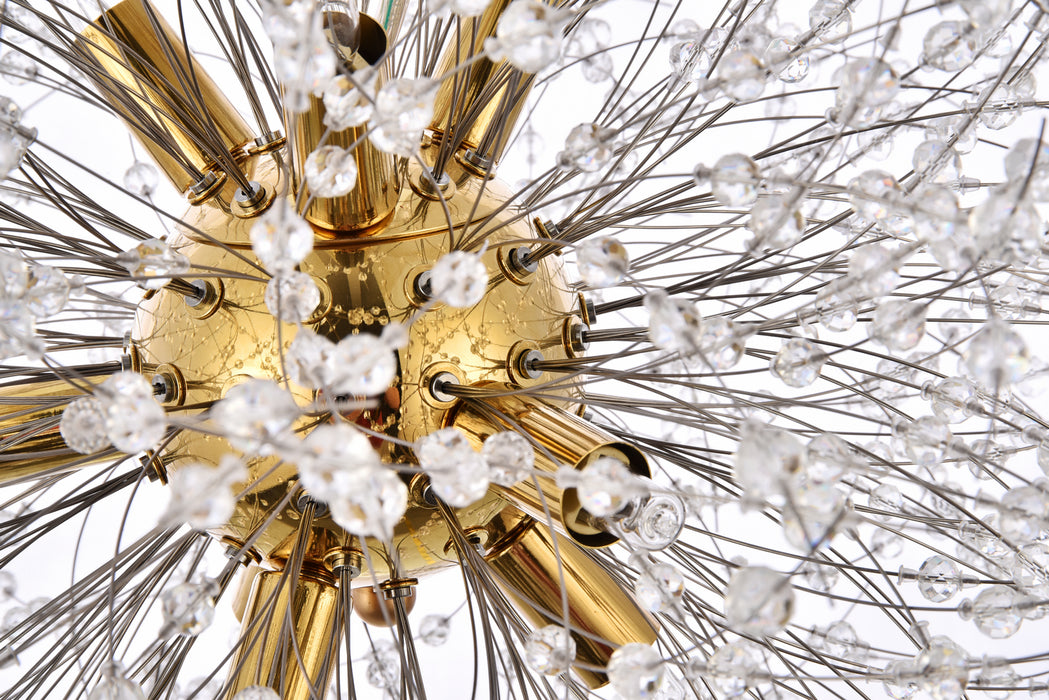 Elegant Lighting 3507D18G Nine Light Pendant, Gold