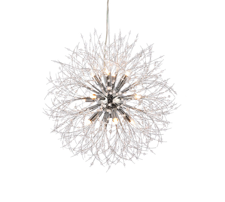 Elegant Lighting 3507D24C 12 Light Pendant, Chrome