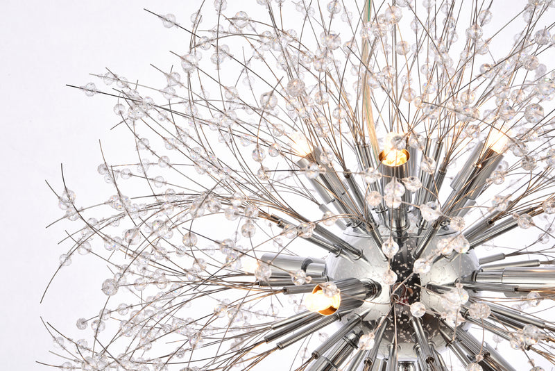 Elegant Lighting 3507D24C 12 Light Pendant, Chrome