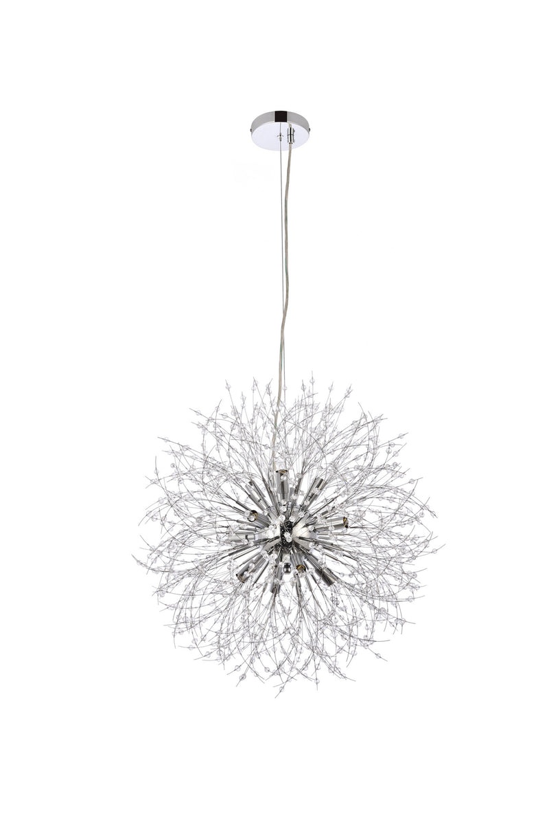 Elegant Lighting 3507D24C 12 Light Pendant, Chrome