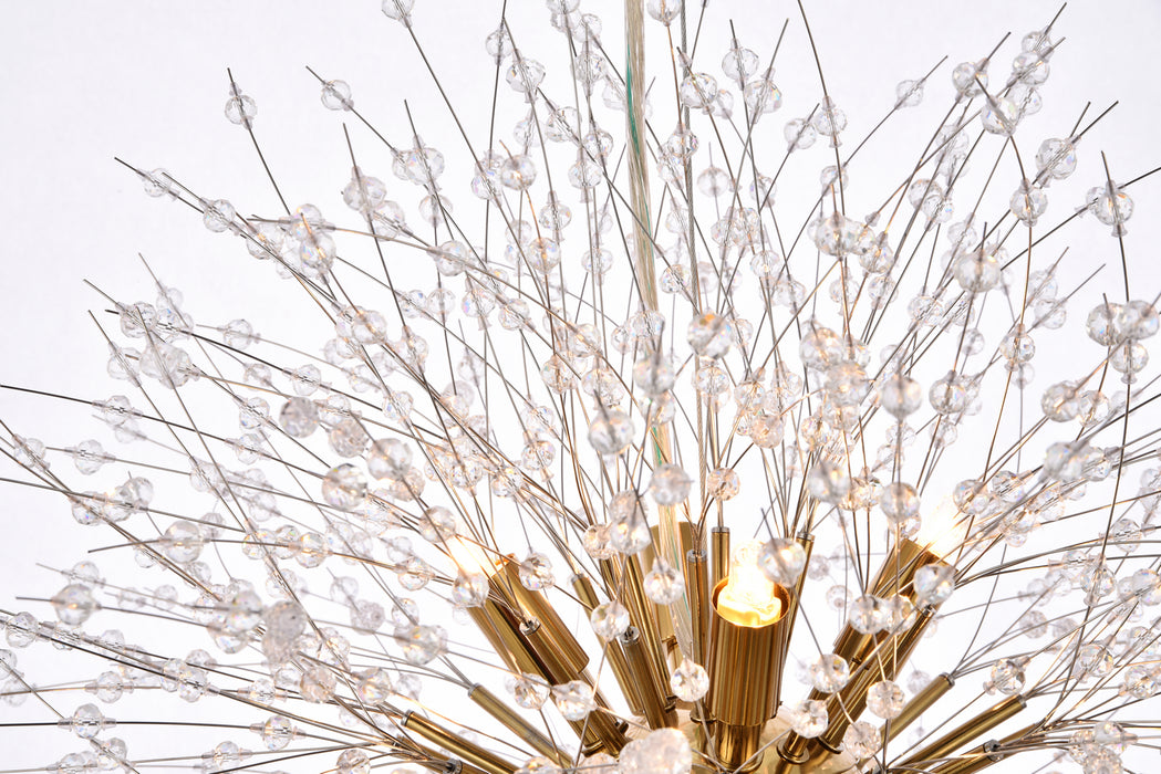 Elegant Lighting 3507D24G 12 Light Pendant, Gold