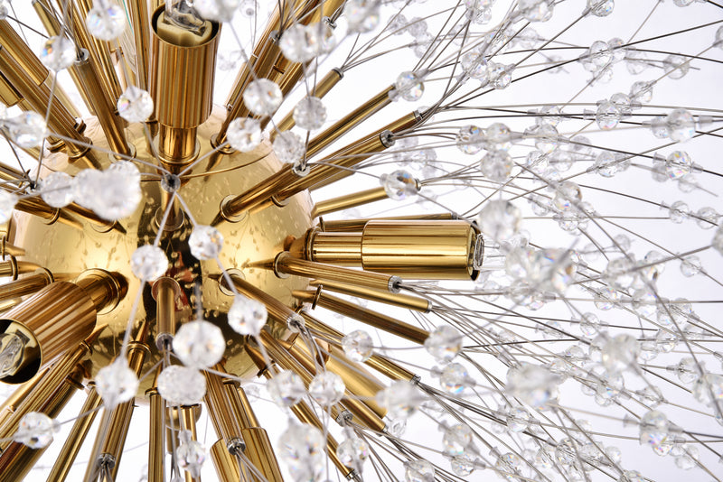 Elegant Lighting 3507D24G 12 Light Pendant, Gold