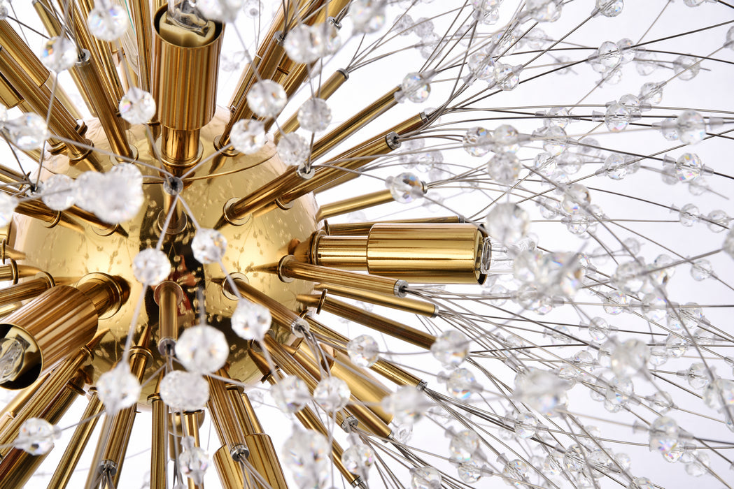 Elegant Lighting 3507D24G 12 Light Pendant, Gold