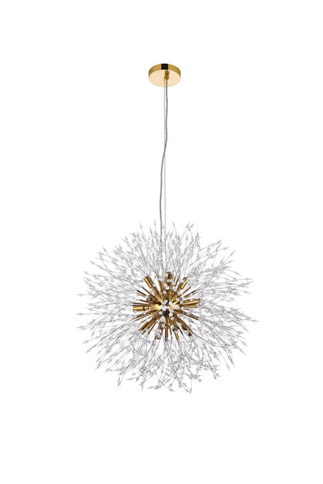 Elegant Lighting 3507D24G 12 Light Pendant, Gold