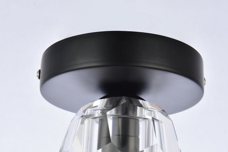 Elegant Lighting 3505F5BK LED Flush Mount, Black