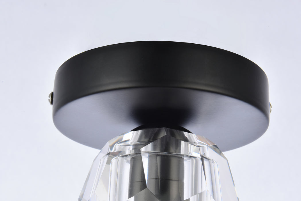 Elegant Lighting 3505F5BK LED Flush Mount, Black