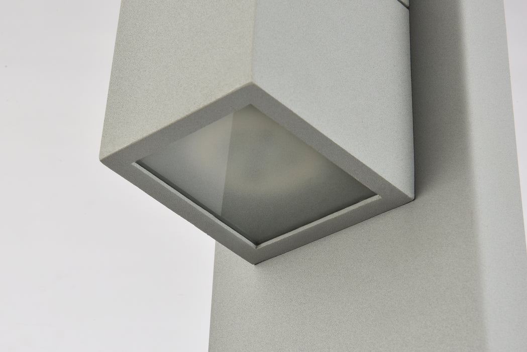 Elegant Lighting LDOD4007S LED Outdoor Wall Lamp, Silver