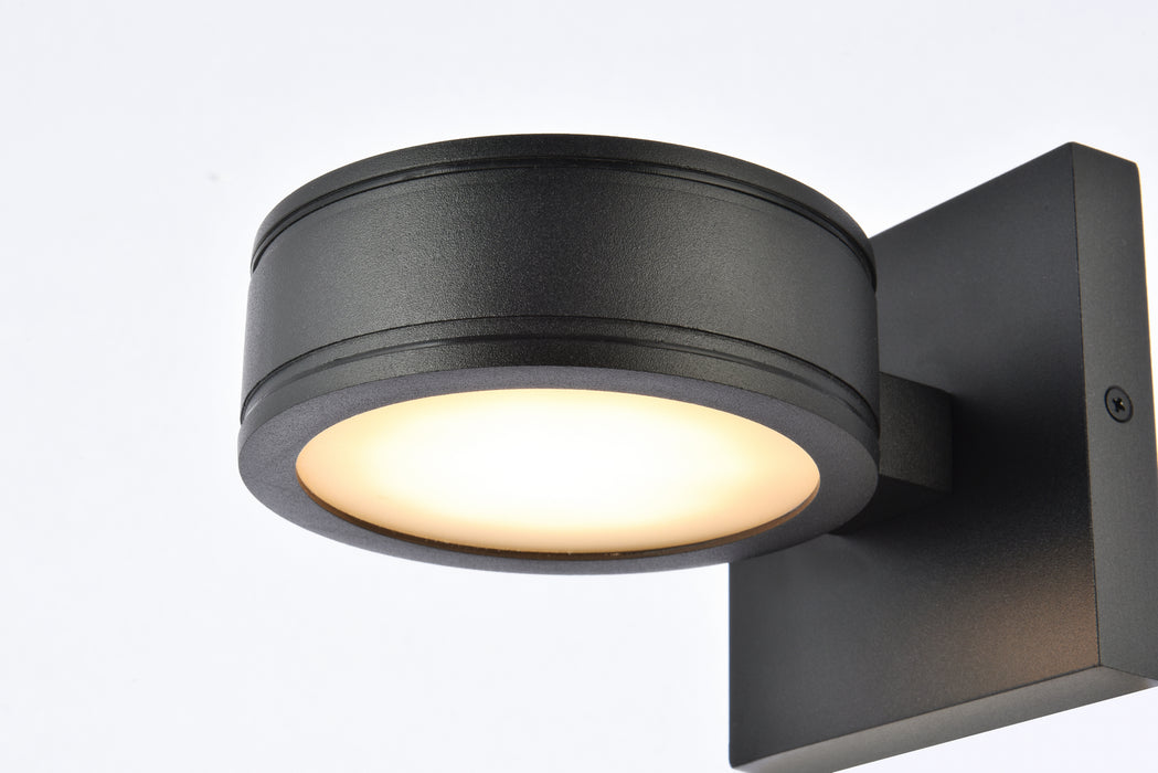 Elegant Lighting LDOD4018BK LED Outdoor Wall Lamp, black