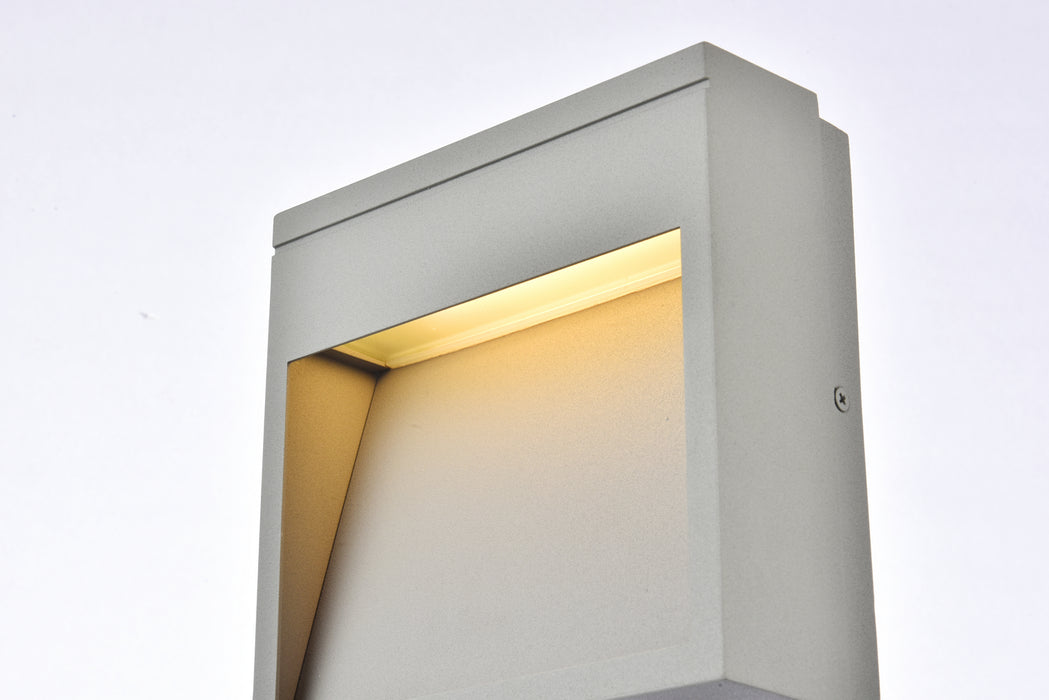 Elegant Lighting LDOD4019S LED Outdoor Wall Lamp, Silver